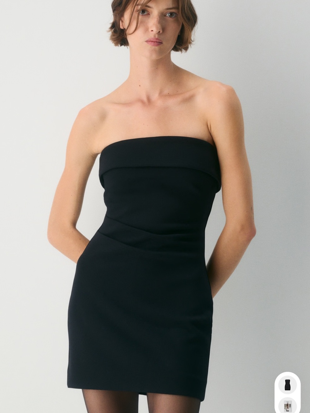 Eyecatcher Strapless Mini Dress in Black Wilfred aritzia